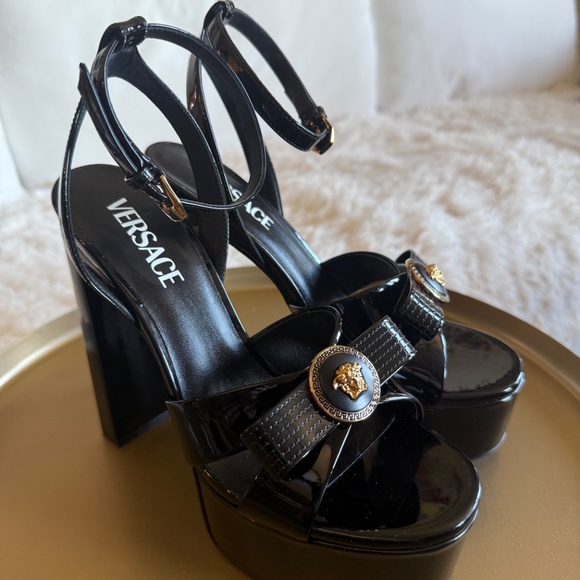 Versace Gianni Ribbon Sandal Heels Platform - Picture 6 of 9